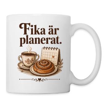 Fika Planifiée Humour Café Suédois - Mug blanc - blanc - Droite