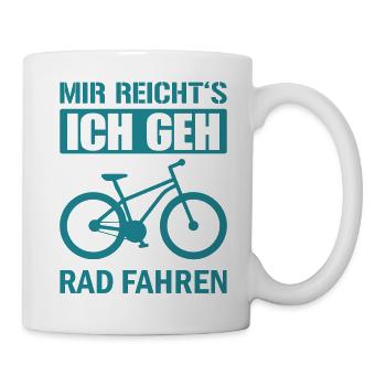 Mir reicht's: Ich geh Radfahren - Tasse - Weiß - Rechts