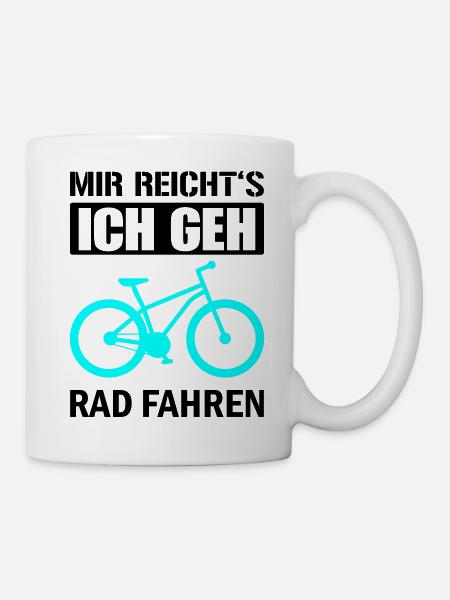 Cyanes Fahrrad Silhouette - Tasse - Weiß