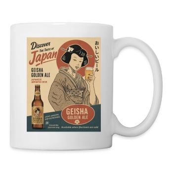 Geisha Golden Ale Vintage Poster - Tasse - Weiß - Rechts