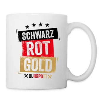 Schwarz Rot Gold Ruhrpott - Tasse - Weiß - Rechts