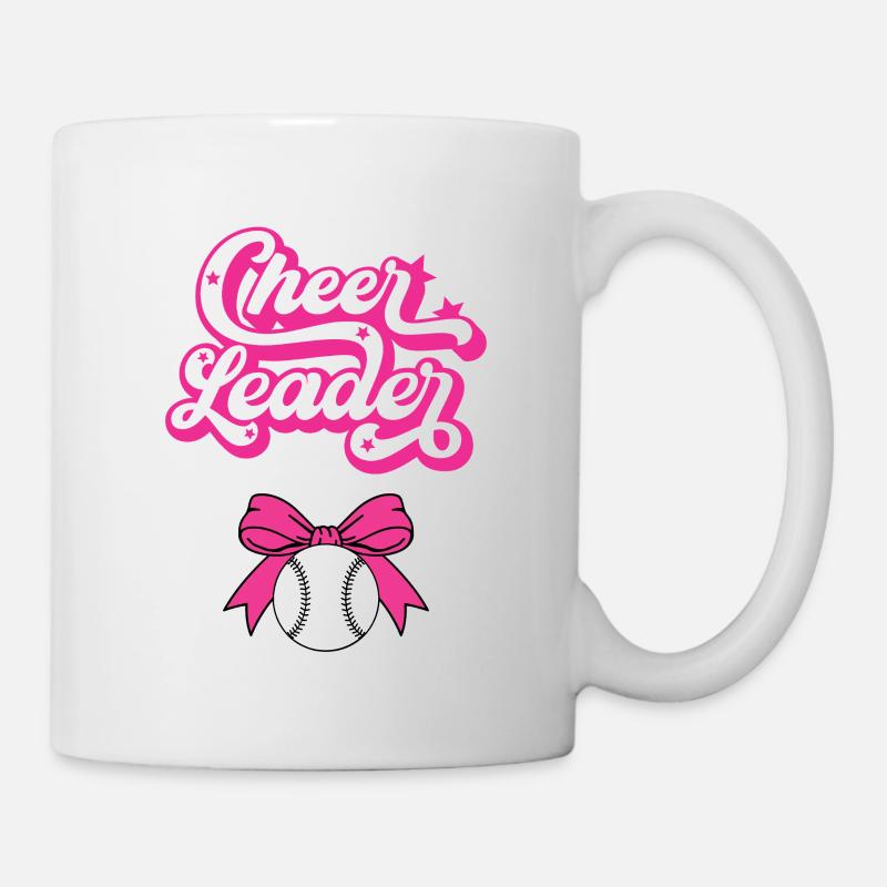 Cheer Leader Bow Baseball Pink - Tasse - Weiß