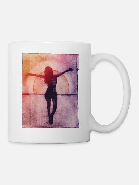 Woman by the Sea - Hand Carved Printable - Mug - white