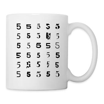 number 5 mosaic design  - Mug - white - Right