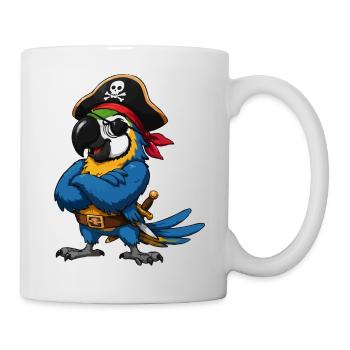 Pirate bird with eye patch - Mug - white - Right