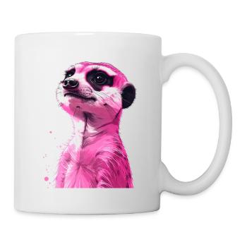 Suricate rose - Mug blanc - blanc - Droite