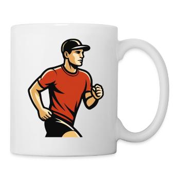 Rotfußfrettchen-Silhouette im Park - Tasse - Weiß - Rechts