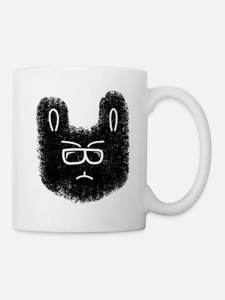 Lapin nerd avec des lunettes - Mug blanc - blanc