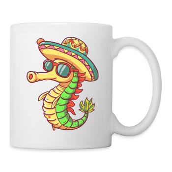 Seahorse Funny Sombrero - Mug - white - Right