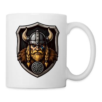 Vikingischer Krieger mit Schild - Tasse - Weiß - Rechts