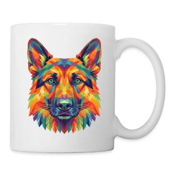 Colorful Geometric German Shepherd Pop Art - Mug - white - Right