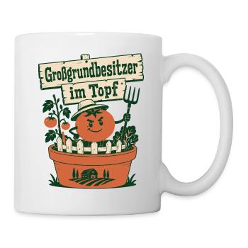 Großgrundbesitzer im Topf - Tasse - Weiß - Rechts