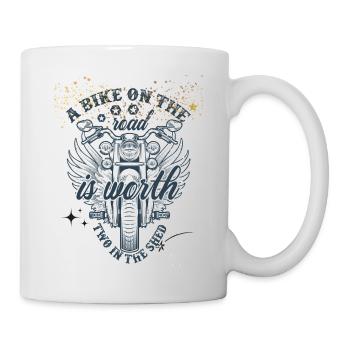 Moto ailée sur route libre - Mug blanc - blanc - Droite