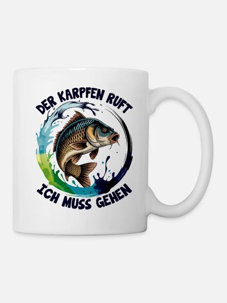 Karpfen ruft  - Tasse - Weiß