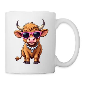 Vache à bétail des Highlands écossaise - Mug blanc - blanc - Droite
