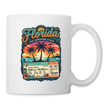 Florida Sunshine State – Conception de cartes d’embarquement pour voyager - Mug blanc - blanc - Droite