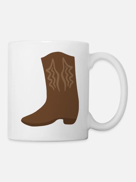 Western Boot Stitch Art - Tasse - Weiß