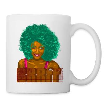 Turquoise Afro Pop Portrait - Mug - white - Right