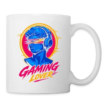 Casque néon pour amateurs de jeux vidéo - Mug blanc - blanc - Droite