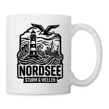 Nordsee Sturm und Wellen - Tasse - Weiß - Rechts