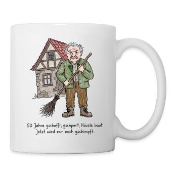 Schwaben Spruch Häuslebauer & Schimpfen - Tasse - Weiß - Rechts