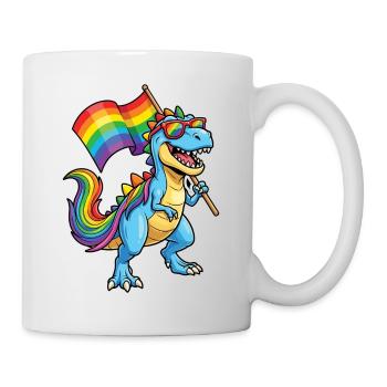 LGBTQ-Pride-Monat – Stolzer Dinosaurier! - Tasse - Weiß - Rechts