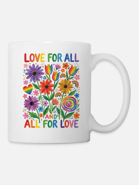 Mois de la fierté LGBTQ - Amour pour tous et tous pour l’amour - Mug blanc - blanc