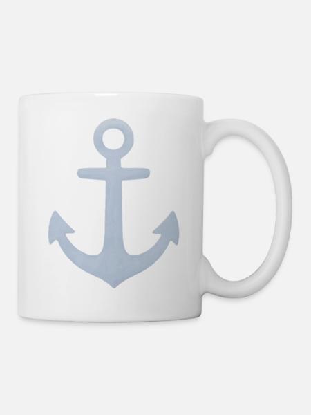 Minimalistischer nautischer Pastellanker - Tasse - Weiß