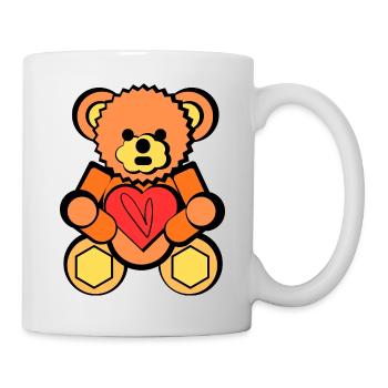 Bear with Heart Block Art - Mug - white - Right