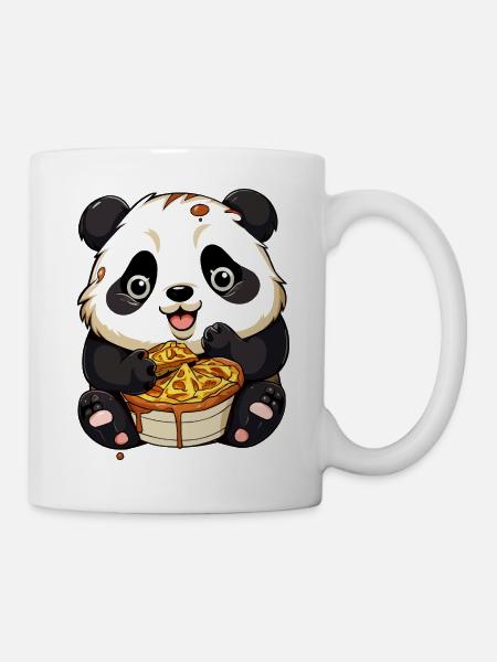 Kuschelpanda mit Waffel - Tasse - Weiß