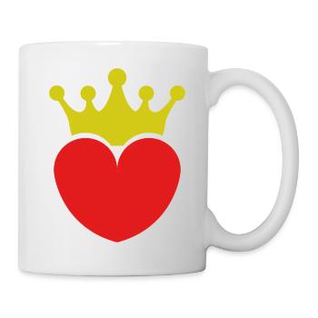 Cœur avec couronne - Mug blanc - blanc - Droite