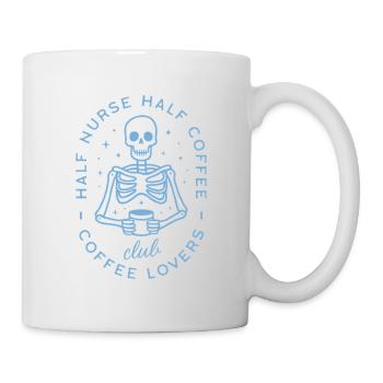 Halb Krankenschwester, halb Kaffee, lustiges Pflegeleben - Tasse - Weiß - Rechts