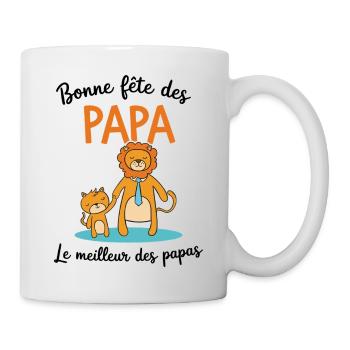 Bonne Fête des pères Papa Le meilleur des papas - Mug blanc - blanc - Droite