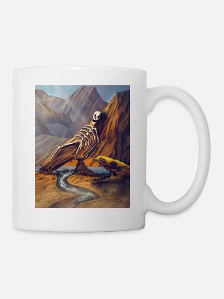 Esqueleto dragón en cañón - Mug blanc - blanc