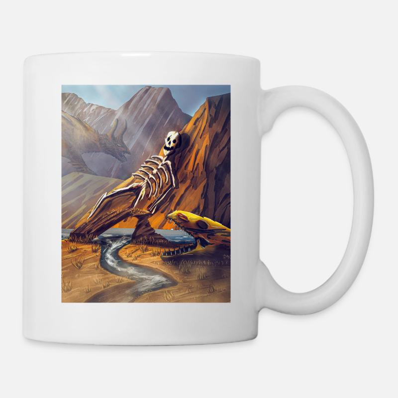 Esqueleto dragón en cañón - Mug blanc - blanc