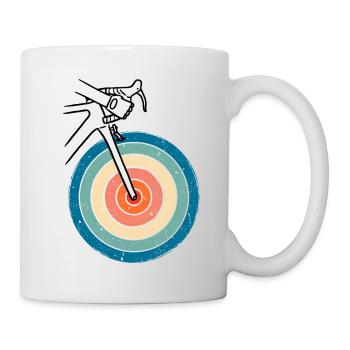 Retro Sunset Bike – Fahrrad im Sonnenuntergang - Tasse - Weiß - Rechts