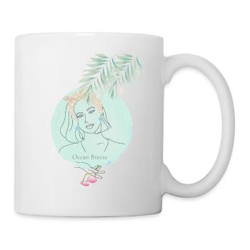 Ocean Breeze Beach Design, elegant Coastal Line - Mug - white - Right