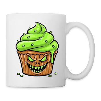 Grusel Cupcake Grün - Tasse - Weiß - Rechts
