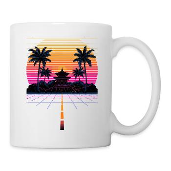 Vaporwave Synthwave Retro Pixel Aesthetic Design - Mug - white - Right