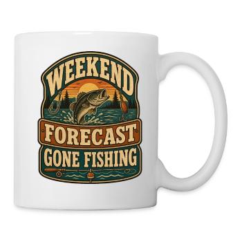 Weekend Forecast Gone Fishing Angeln - Tasse - Weiß - Rechts