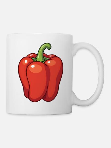 Rote Paprika - Tasse - Weiß