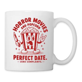 Horror Movies Perfect Date - Tasse - Weiß - Rechts