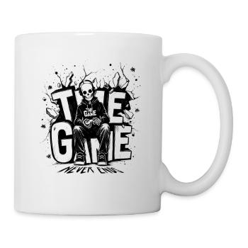 Dead But Still Playing — Skeleton Gamer Dark Ink A - Tasse - Weiß - Rechts
