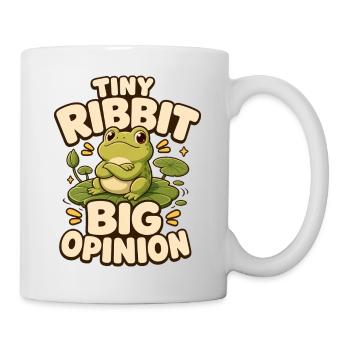 Tiny Ribbit Big Opinion Frosch - Tasse - Weiß - Rechts