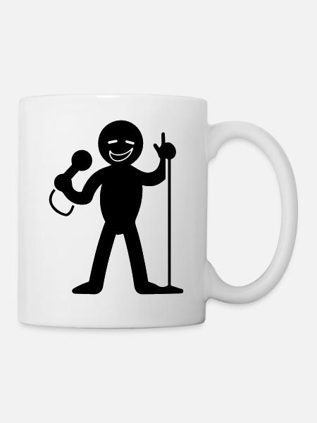 Sänger mit Mikrofon - Tasse - Weiß