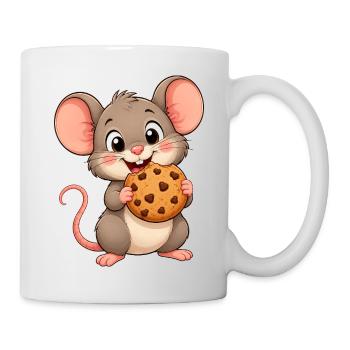 Funny Cute Mouse Cartoon Cookies Snacking Candy - Mug - white - Right