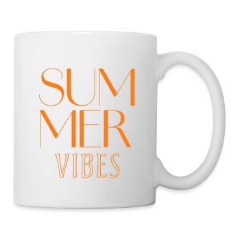 Summer Vibes : Typographie Design - Mug blanc - blanc - Droite