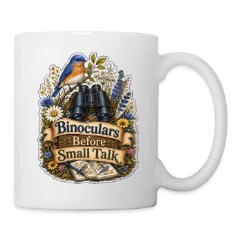 Binoculars Before Small Talk Clouds - Mug - white - Right