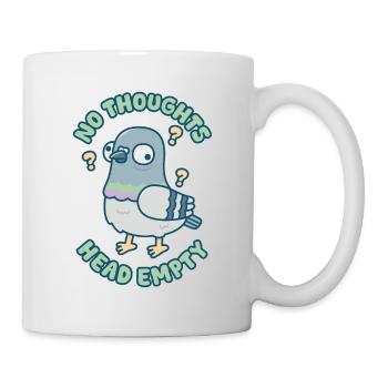 Cute Funny Pigeon No Thoughts Head Empty Meme - Mug - white - Right