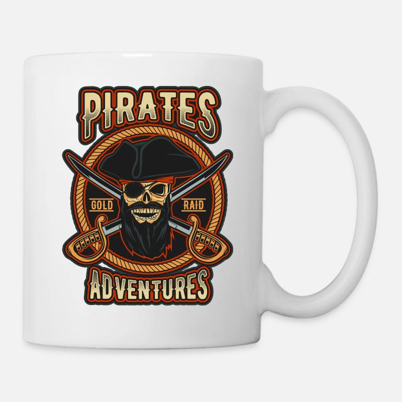 Pirate Gold Raid Patch - Mug - white